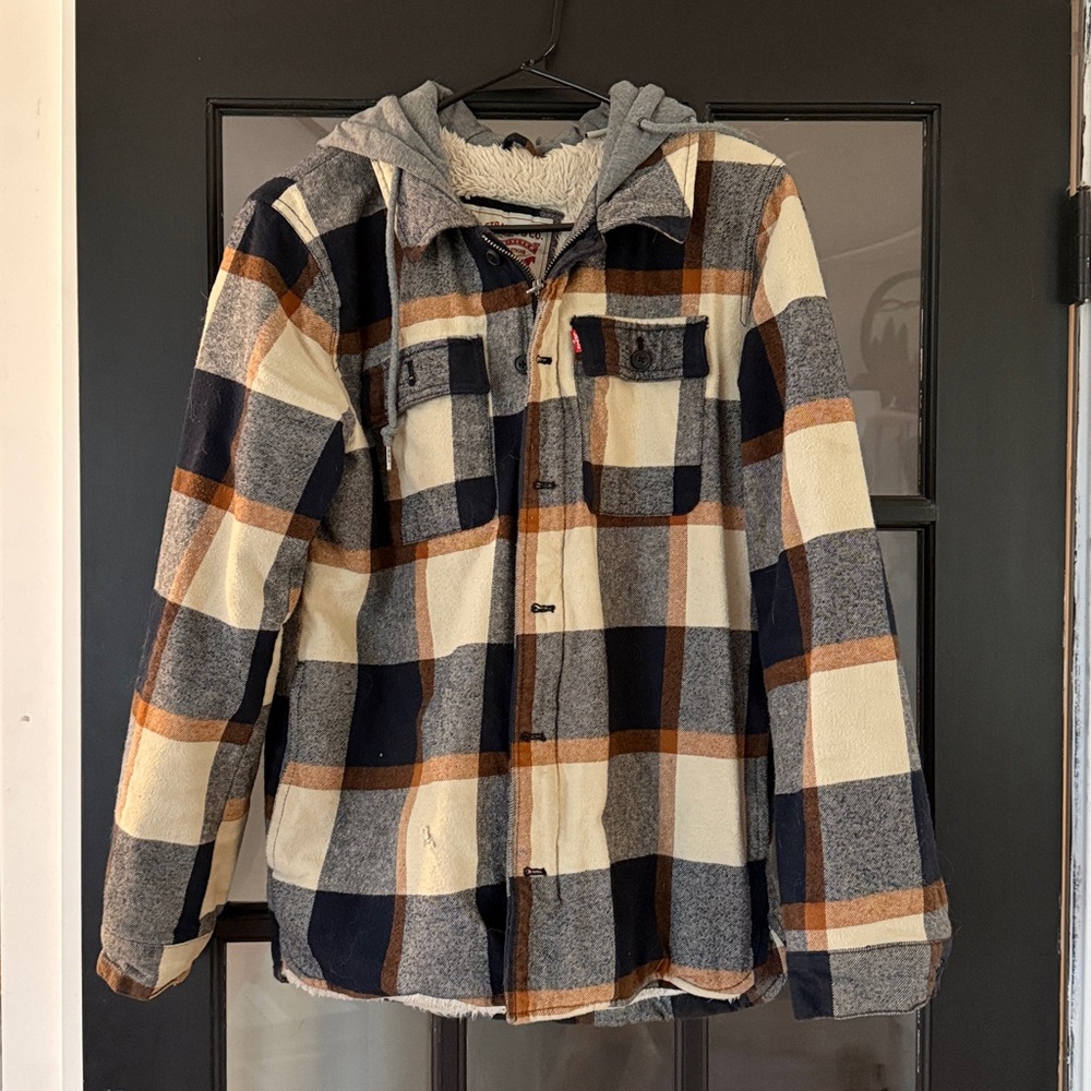 Levi's Gray and Cream Sherpa Lined Jacket